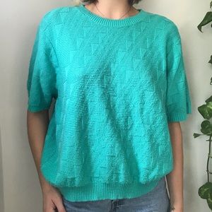 Vintage teal knit sweater tee
